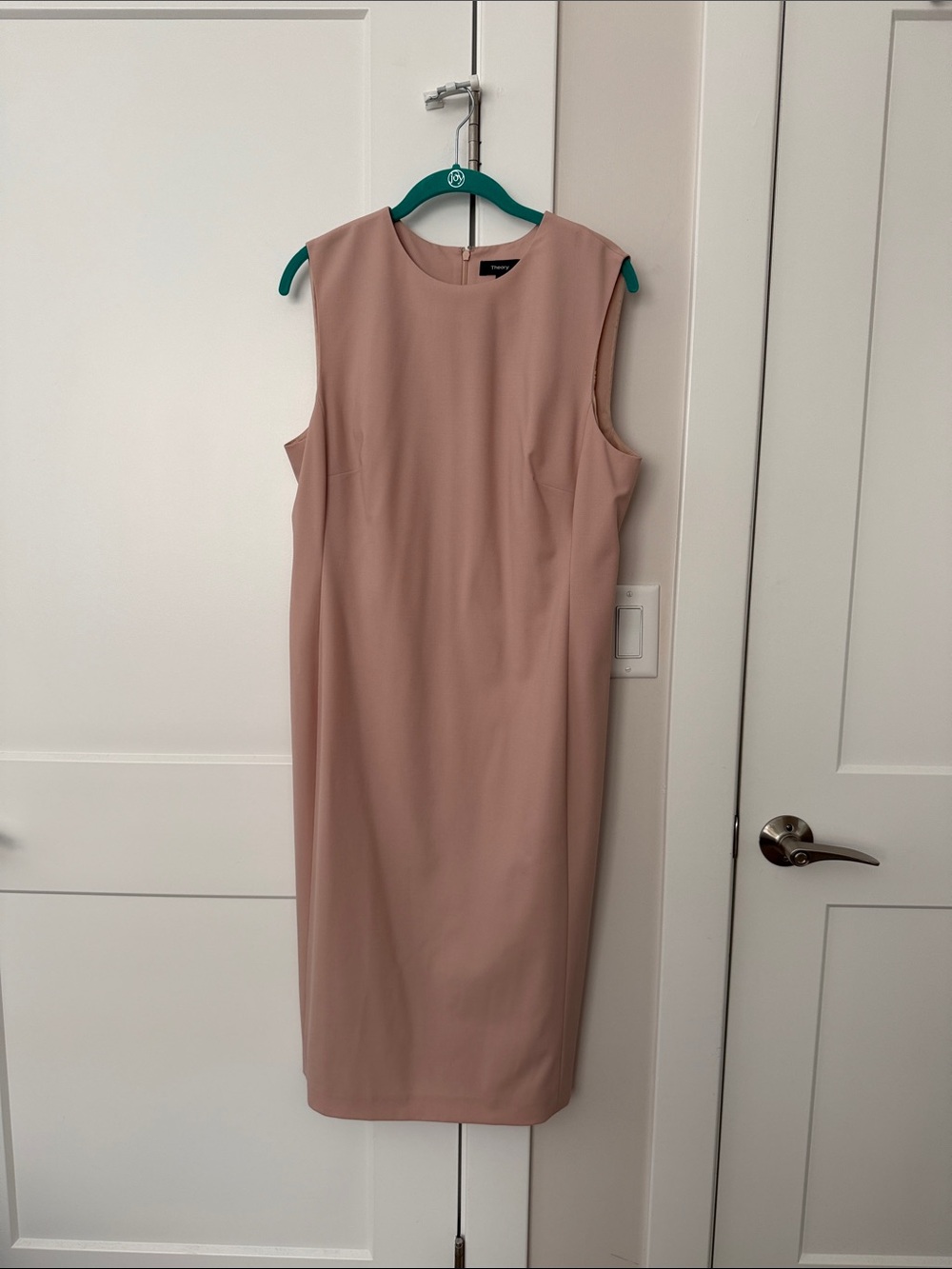 Theory Sleeveless Sheath Dress in Petal Pink